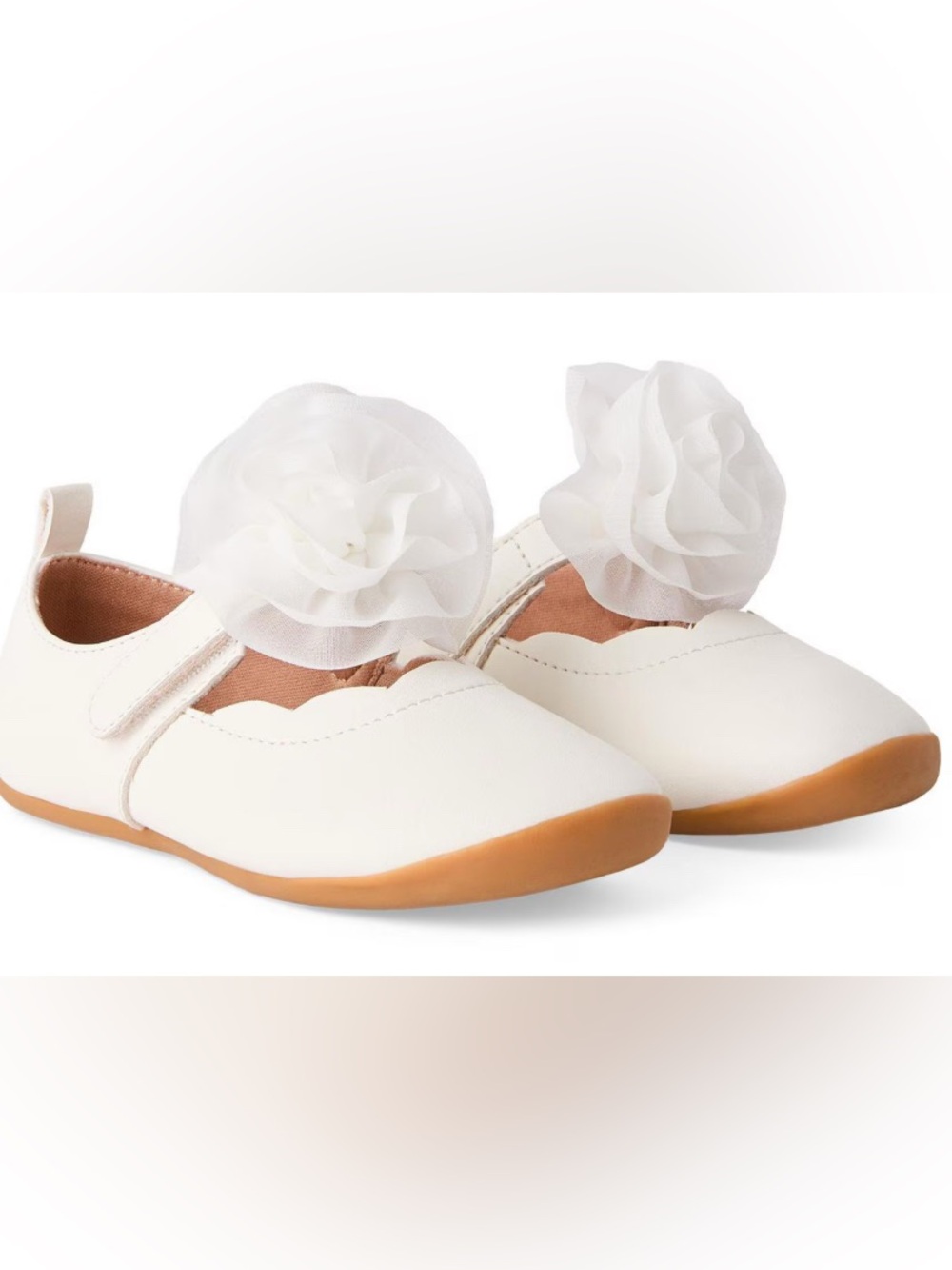 George White Floral Mary Jane Shoes for Kids